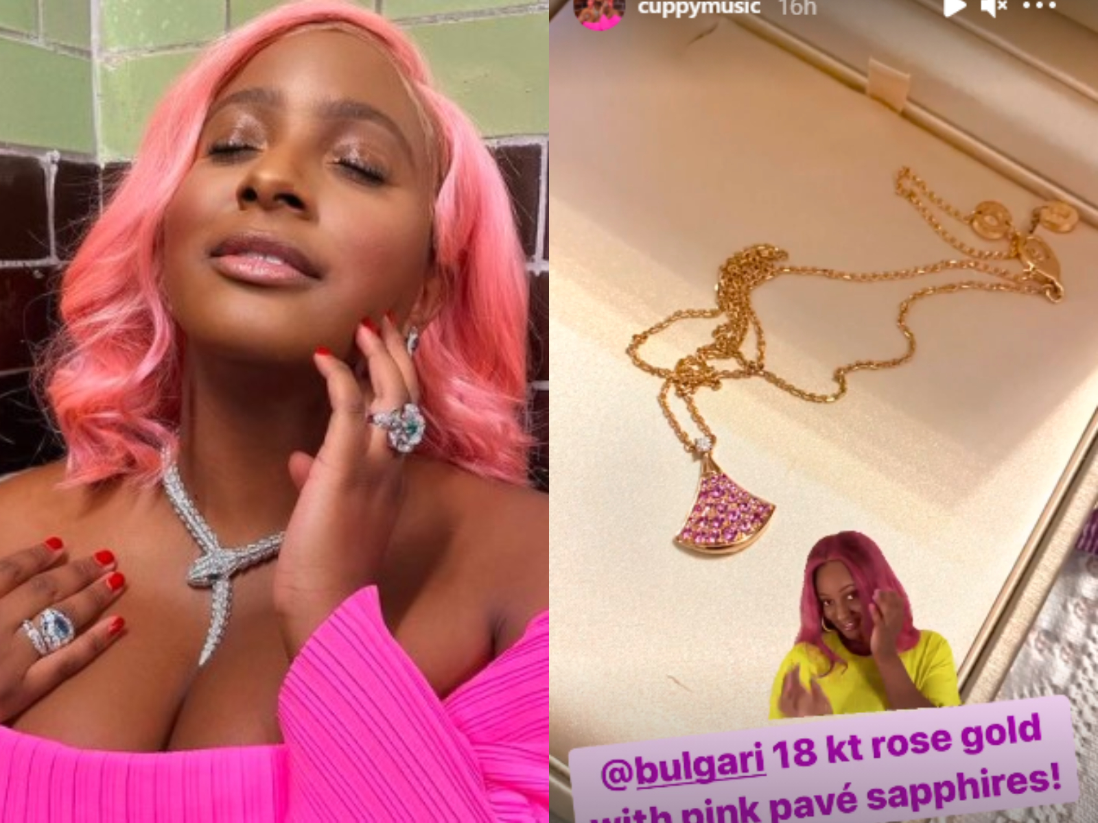 Dj Cuppy Receives N8.8 Million 18kt Rose Gold Necklace From New Lover Amid Christmas