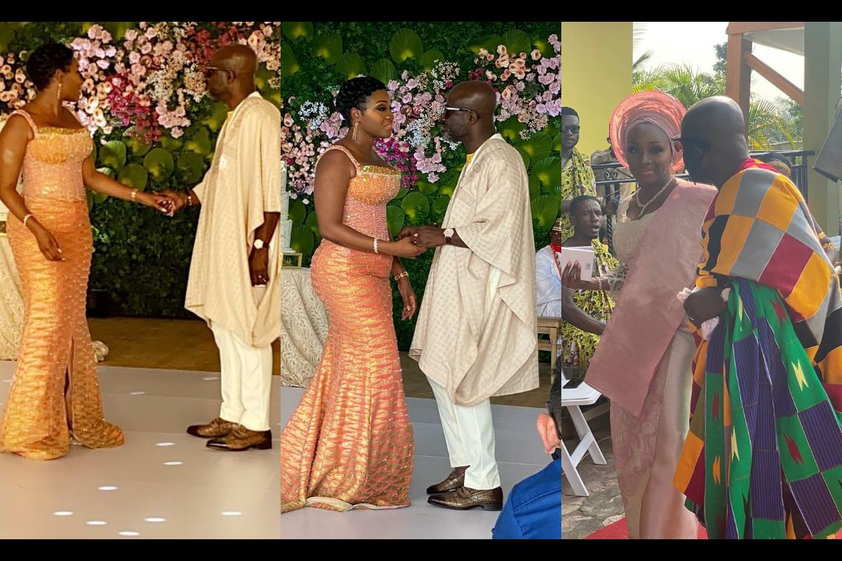 Here Are Photos And Videos From President Akufo-Addo’s Executive Secretary, Nana Asante Bediatuo And 2nd Wife, Mary Adetola’s Lavish Marriage Ceremony