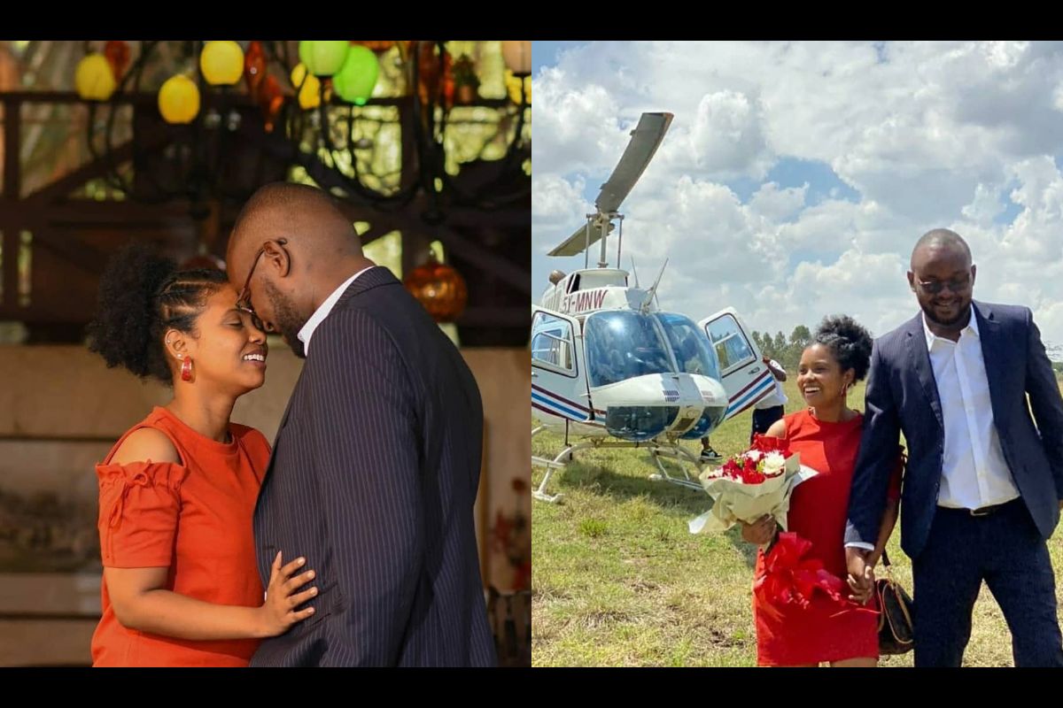PHOTOS: Kenyan Businessman Hires A Chopper To Propose To His Girlfriend
