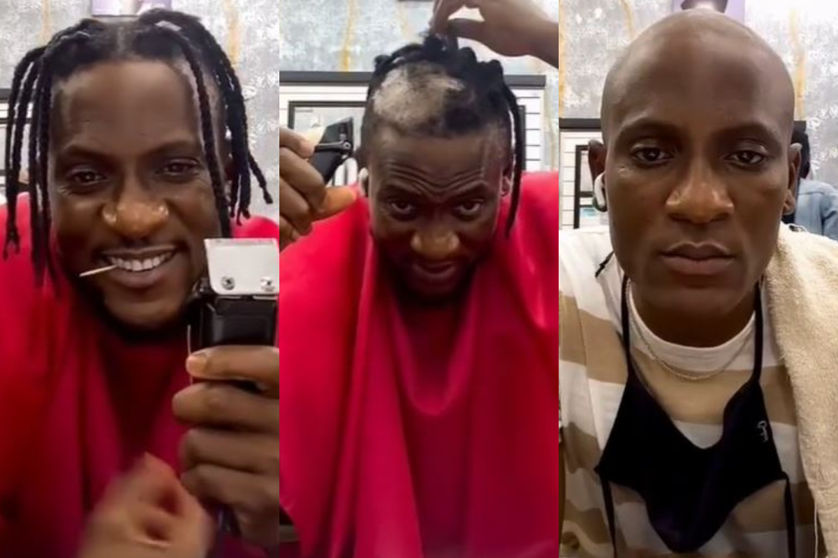 BBNaija Star Omashola Shaves His Hair To Pay Respect To His Late Dad