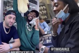 Spending Millions: Tiwa Savage Links Up With Davido At An American Jewelry Shop