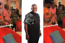 “He Looks Slim” – Nigerians Worried As Olu Jacobs Pays Surprise Visit To His Wife On Set