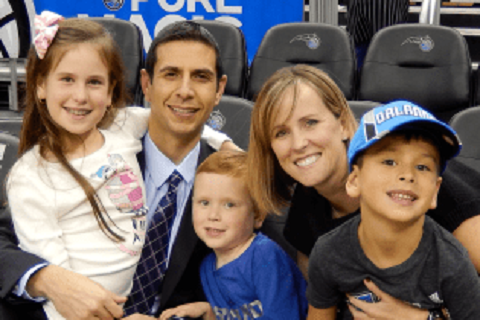 James, Megan Borrero and kids