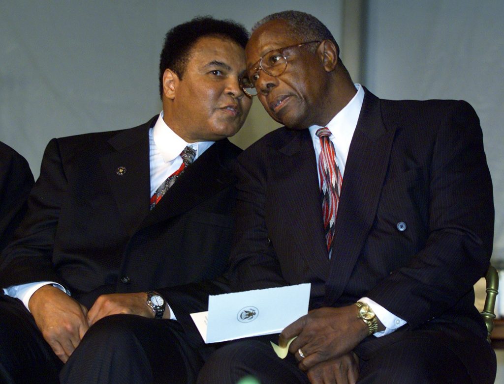 Muhammed Ali and Hank Aaron