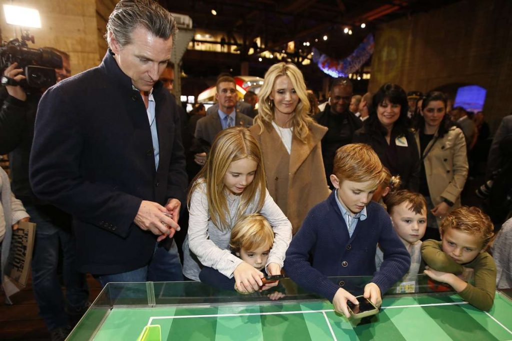 Gavin Newsom and family