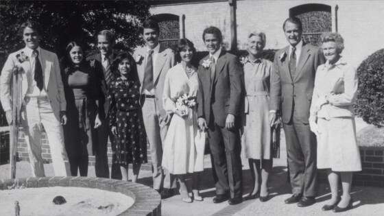 George and Laura Bush on their wedding day