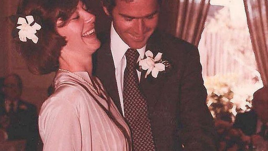 George and Laura Bush on their wedding day