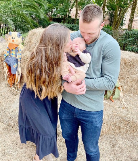 Emily Nixon, Taysom Hill, and their son