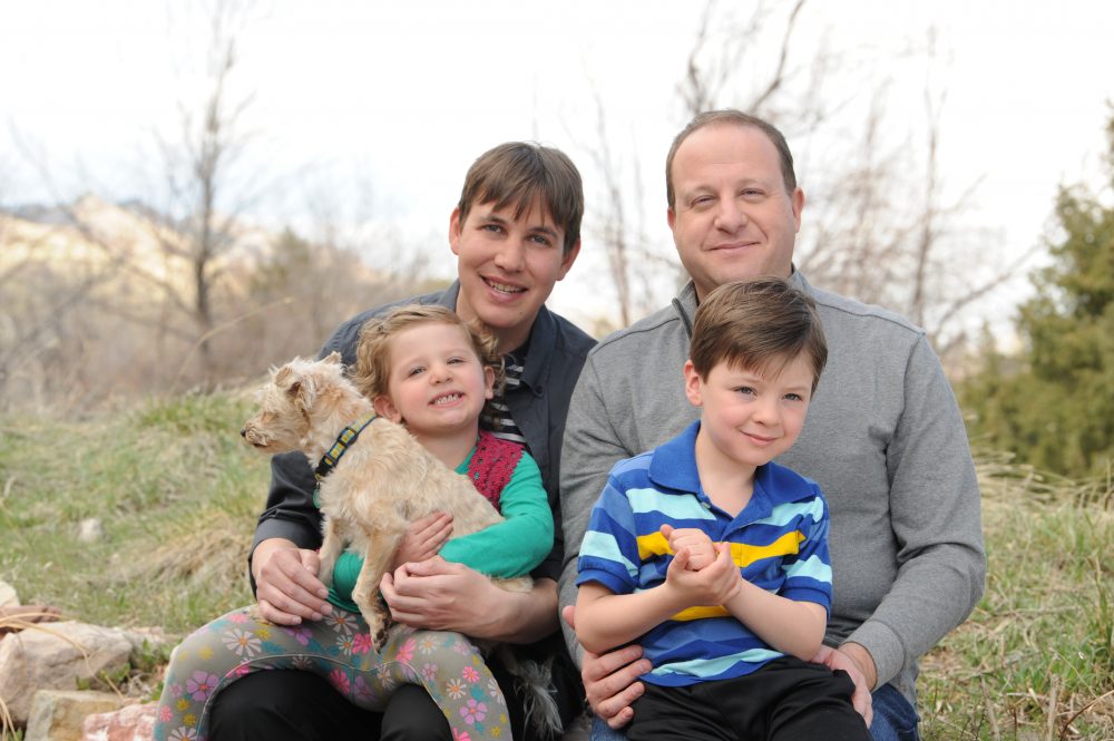 Jared Polis, Marlon Reid and their children