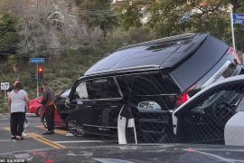 Arnold Schwarzenegger involved in a car accident
