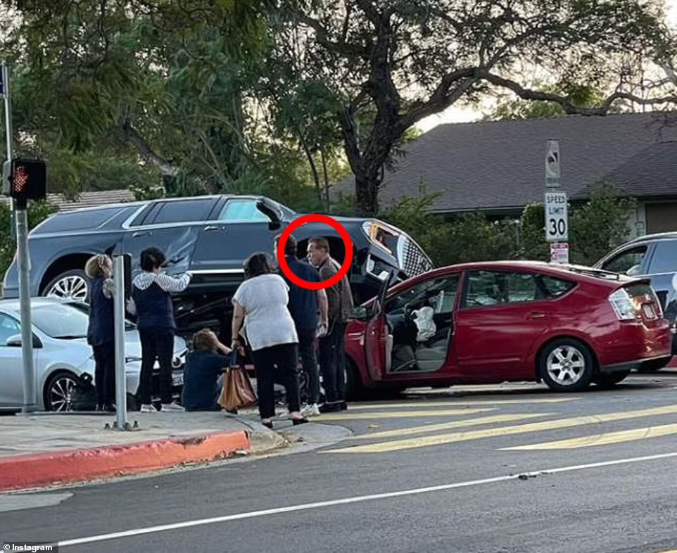 Arnold Schwarzenegger accident scene