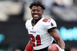 What did Antonio Brown do in the pool?