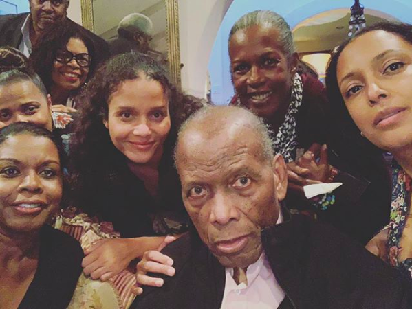 Sidney Poitier and his daughters and family