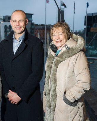 Alun Wyn Jones and Ann Jones