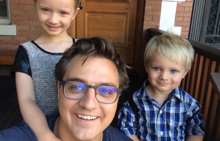 Chris Hayes and his children