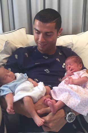 Cristiano Ronaldo, Eva Maria Dos Santos and Mateo Ronaldo