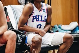 How many 3s did Tyrese Maxey make? How many 3s does Tyrese Maxey average a game?