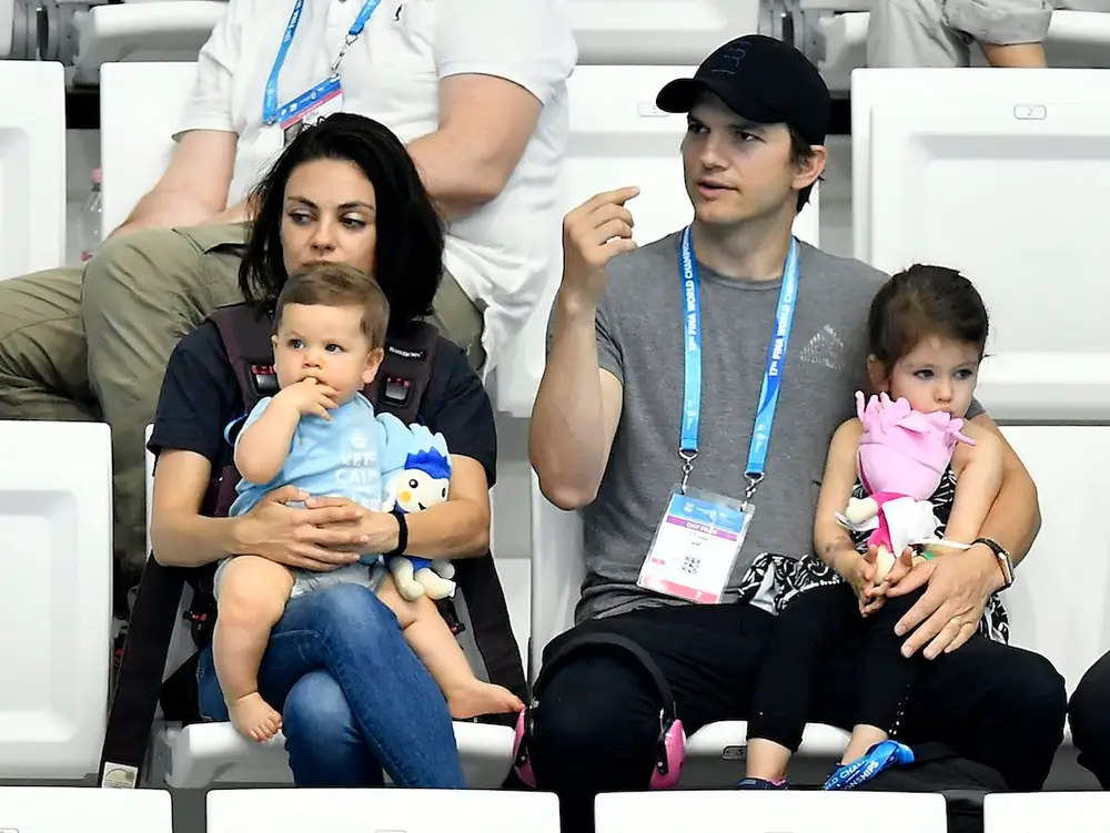 Mila Kunis and her husband and children