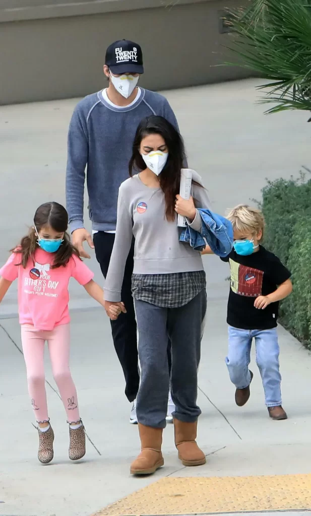 Mila Kunis and her husband and children