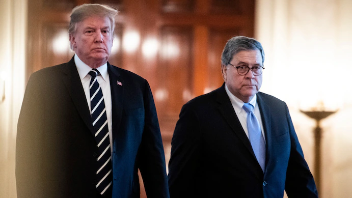 William Barr and Donald Trump
