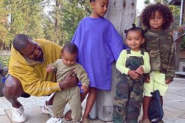 Kanye West, Kim Kardashian, and their children