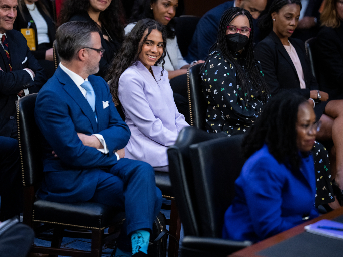 Leila Jackson, Talia Jackson, and their father