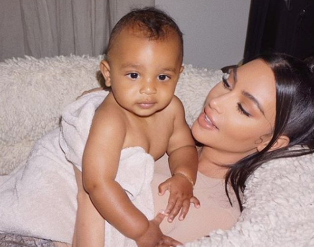 Psalm West and Kim Kardashian 
