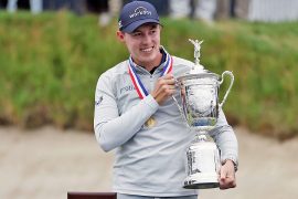 What is on Matthew Fitzpatrick’s hat?