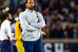 How old is Marcus Freeman Notre Dame coach?