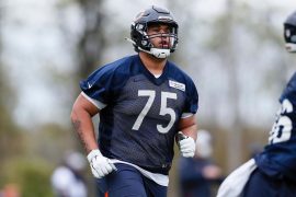 Larry Borom Contract, PFF, Combine, 40 time, Draft, Trade, Jersey Number