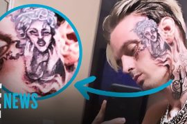 What is Aaron Carter face tattoo? What does Aaron Carter have tattooed on his face?