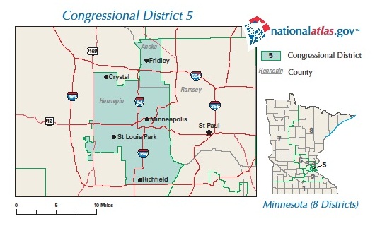 Ilhan Omar District Map of Minnesota