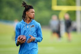 How many targets does Jameson Williams have? What was Jameson Williams 40 time?