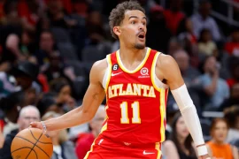How many points did Trae Young have last game? How many playoff wins does Trae Young have?