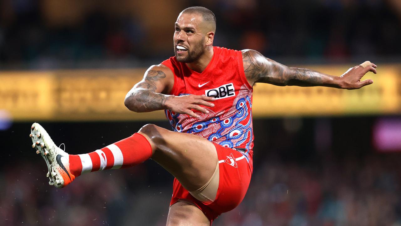 How many flags does Lance Franklin have? How many goals has Lance Franklin kicked in 2023?