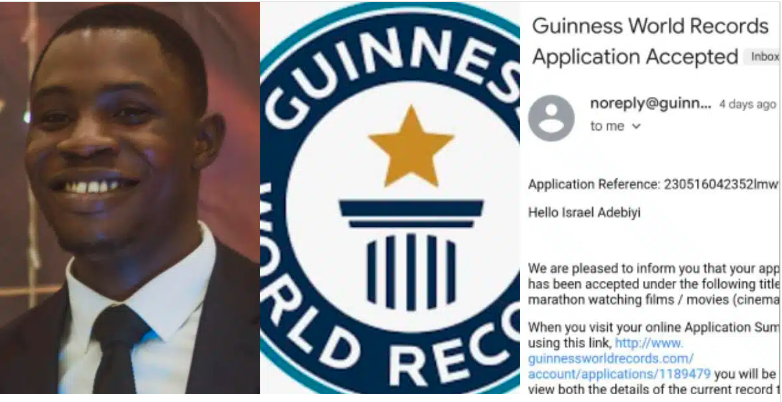 Guinness World Records approves Nigerian law school student’s application for longest film-watching marathon