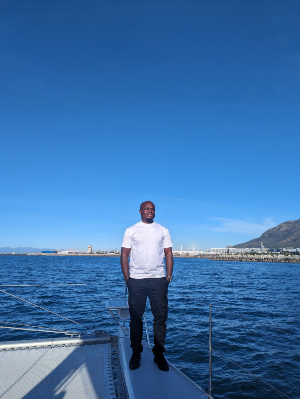 Travel Blogger Akesse Sanza at Cape Town V&A Waterfront, South Africa