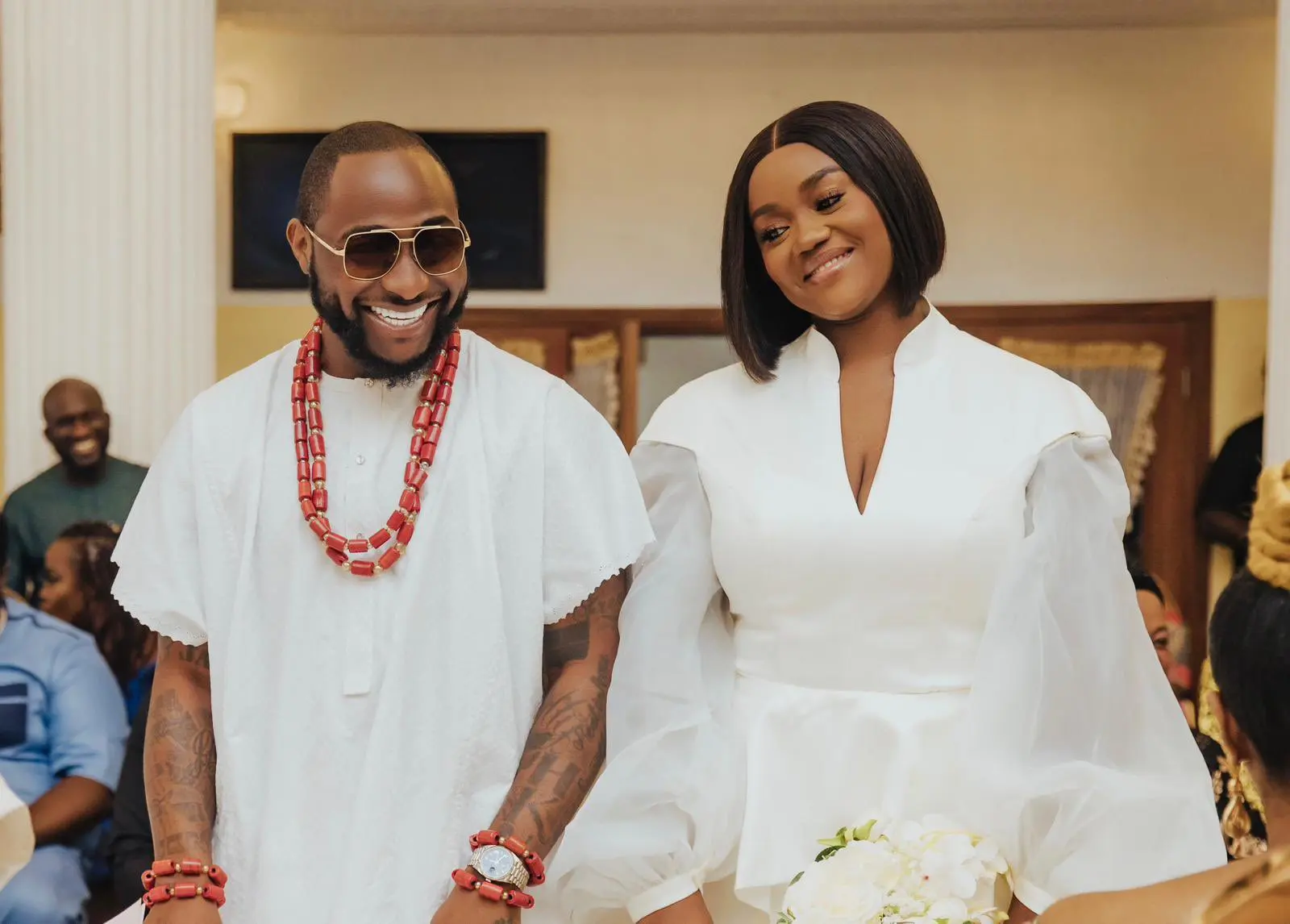 Davido and Chioma Showcase Their Charm at Family Friend’s Wedding in the US