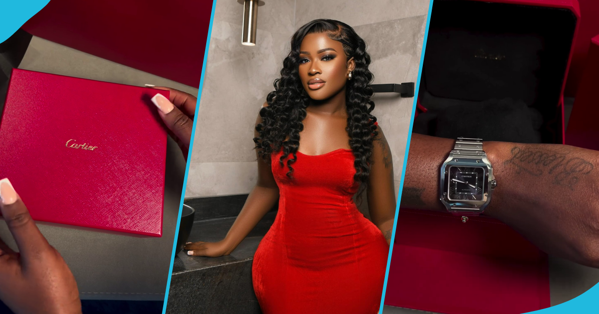 Fella Makafui splurges on GH¢100k+ Santos de Cartier Watch