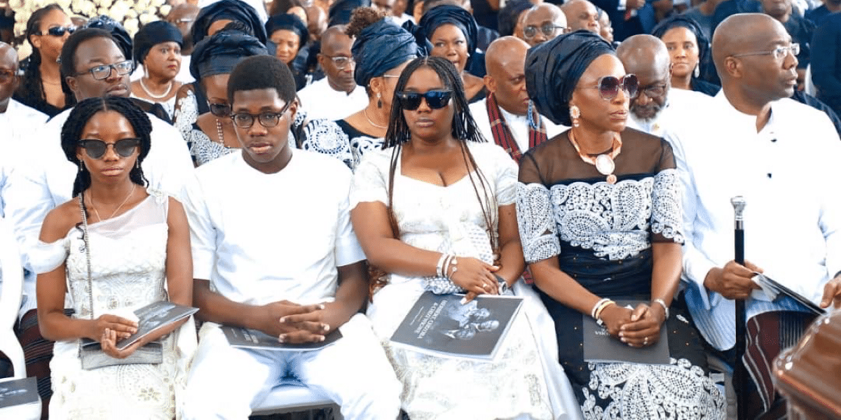 Late Herbert Wigwe’s Children at Funeral: Akpabio, Dangote, Peter Obi, Sanusi Present
