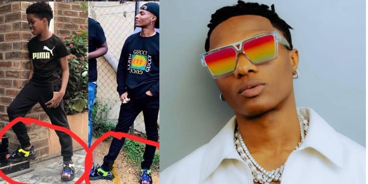 Viral Photo Shows Wizkid and Son Boluwatife Sharing the Same Shoes Amid Davido Feud
