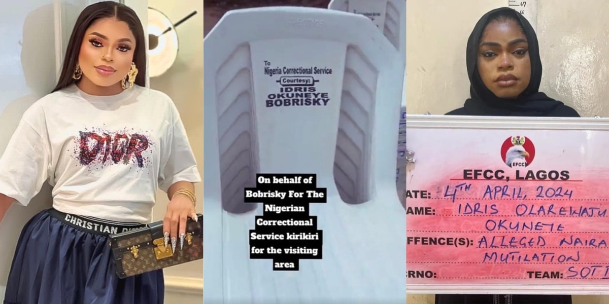 Bobrisky allegedly donates chairs to Kirikiri prison