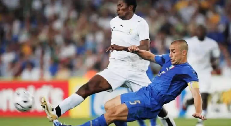 Asamoah Gyan and Fabio Cannavaro
