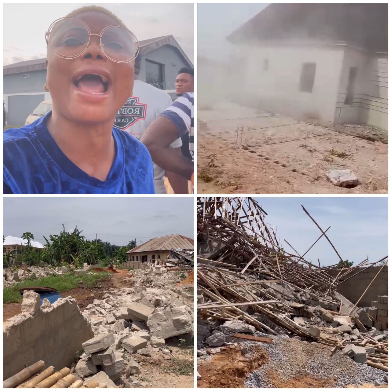 Delta State Government Demolishes Evan Okoro’s House and Properties Worth Millions, She Weeps