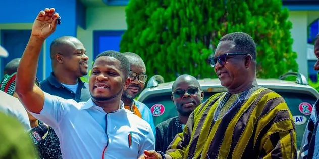 Sammy Gyamfi Presents 11 Motorbikes to NDC Regional Communications Bureau