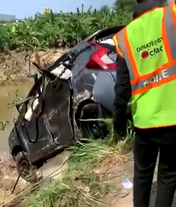 Three Missing Persons Found Dead After Car Plunges into Gutter During Heavy Rains