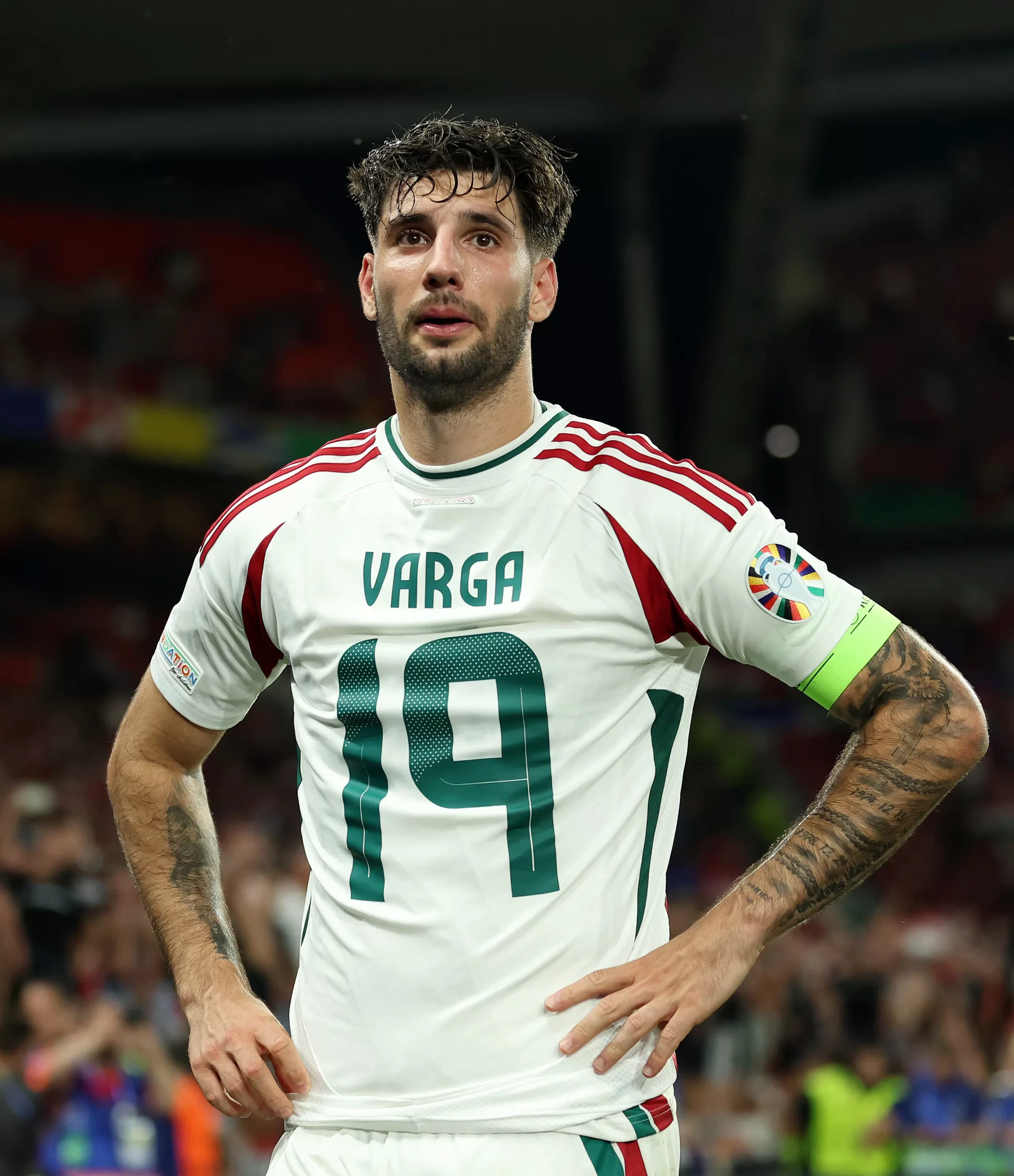 Hungary’s Barnabas Varga Stable After Collision with Scotland Goalkeeper