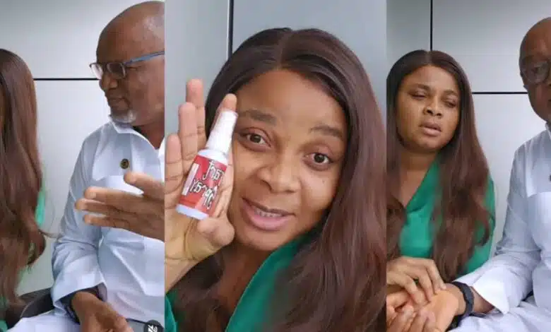 Father’s Day: Bimbo Ademoye Plays Hilarious Fart Spray Prank on Her Father