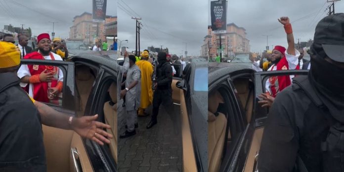 Davido Nearly Falls Out of Moving Car on Wedding Day