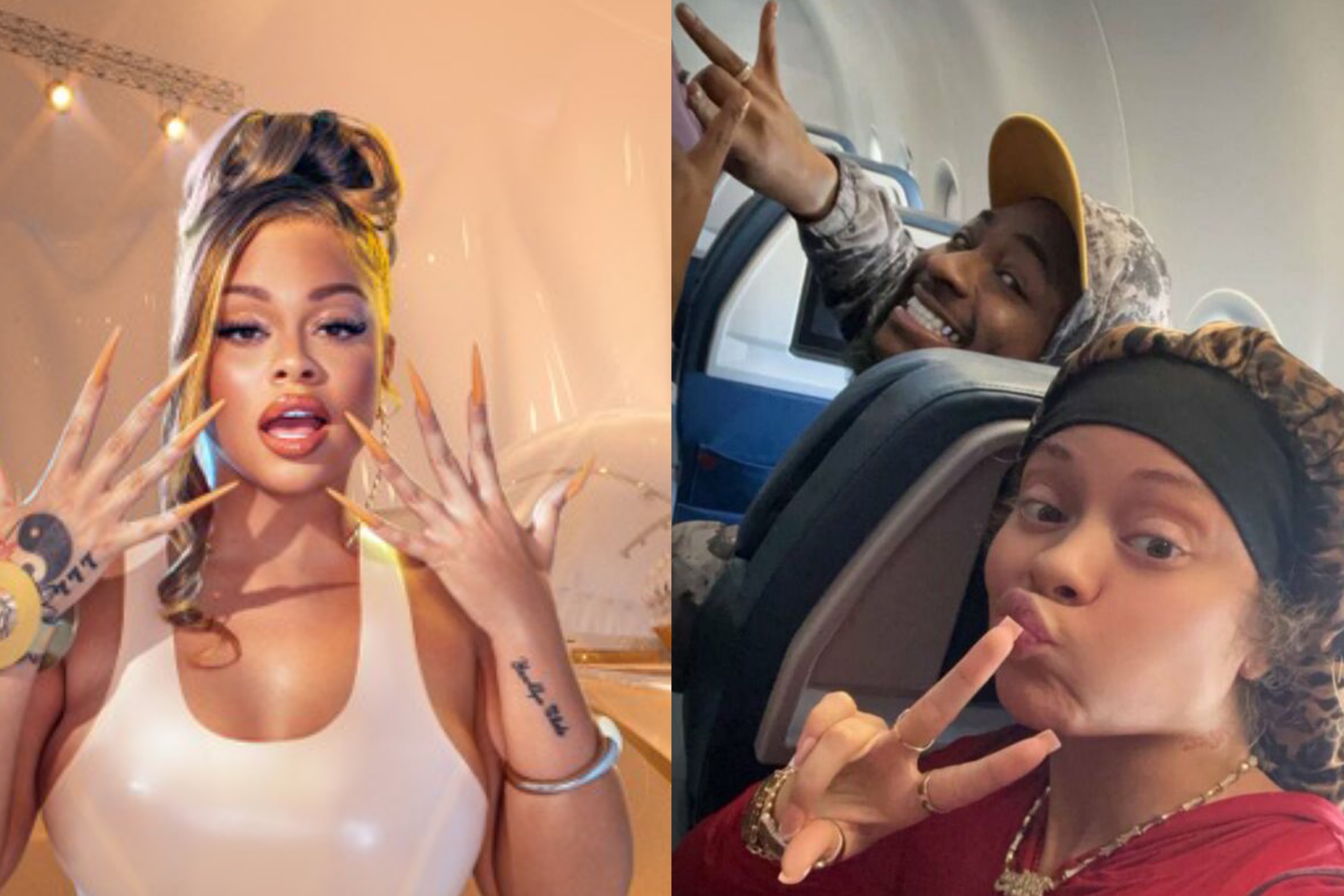 Latto Accidentally Meets Davido on LA Flight